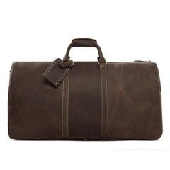 Men's Large Vintage Retro Genuine Leather Duffel Travel Bag - bagsstore-us