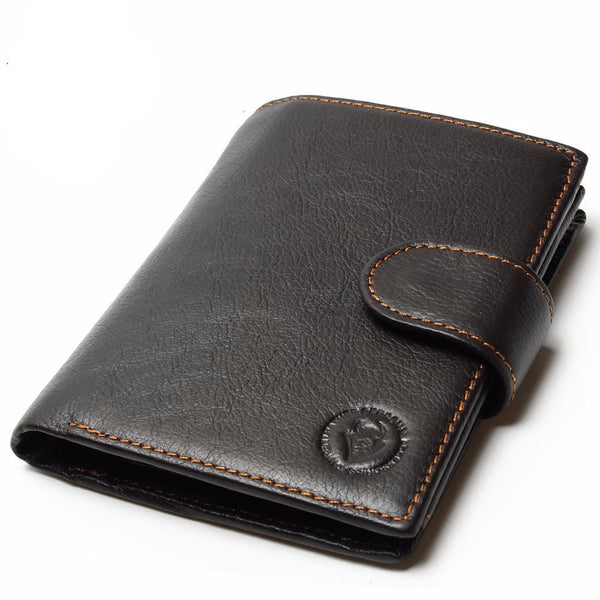 Retro Practical Oil Waxing Genuine Leather Travel Wallet For Men - bagsstore-us