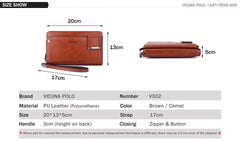 High Capacity Leather Wallet For Men, With Rotatable Card Holder. - bagsstore-us