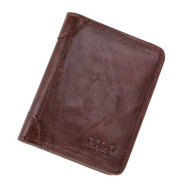 Luxury Waxy Genuine Leather Wallet for Men - bagsstore-us