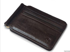 Retro Genuine Leather Money Clips Wallet for Men - bagsstore-us