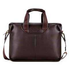 Large Size Leather Briefcase with Classical Design For Men. - bagsstore-us