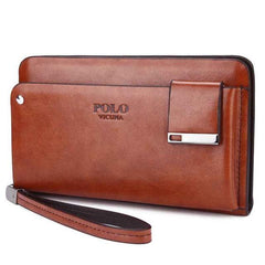 High Capacity Leather Wallet For Men, With Rotatable Card Holder. - bagsstore-us