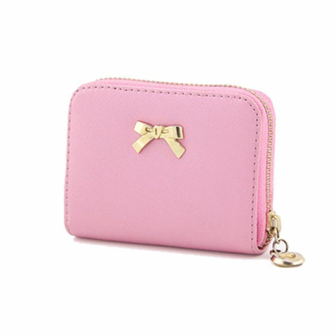 Bow knot Zipper Coin Purse Wallet For Women | Luxlautus.com - bagsstore-us