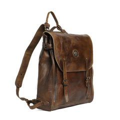 High Quality Vintage Style Leather Unisex Backpack - bagsstore-us