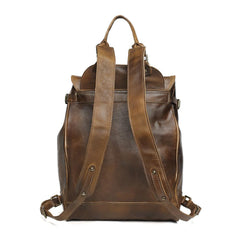 High Quality Vintage Style Leather Unisex Backpack - bagsstore-us