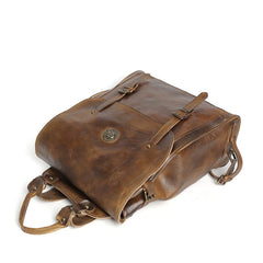 High Quality Vintage Style Leather Unisex Backpack - bagsstore-us