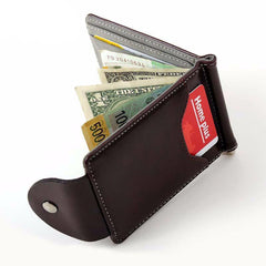 Men's Leather Pocket Wallet with a Clamp - bagsstore-us