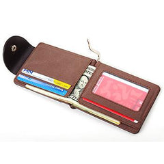 Men's Leather Pocket Wallet with a Clamp - bagsstore-us