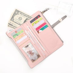 Lovely Top Quality Long Leather Wallet For Her - bagsstore-us