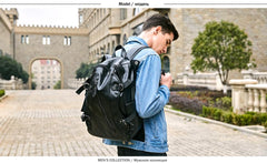 High Quality Leather Backpack for Men, used as Laptop Backpack, Travel Backpack - bagsstore-us