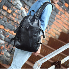 High Quality Leather Backpack for Men, used as Laptop Backpack, Travel Backpack - bagsstore-us