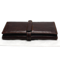 New Luxury Top Genuine Cowhide Leather High Quality Men Long Wallet - bagsstore-us