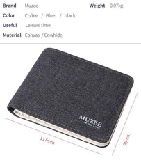 Retro High Quality Canvas Wallet Male Purse - bagsstore-us