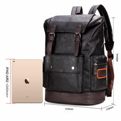 Men's Luxurious Large Capacity Leather Backpack For Traveling. - bagsstore-us