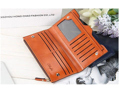 Multi Functional Long Leather Wallet/Purse For Women - bagsstore-us