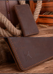 High Quality Cow Genuine leather Long Style men wallet/Purse - bagsstore-us