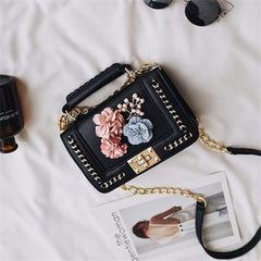 Flowery Luxurious Handbag - bagsstore-us