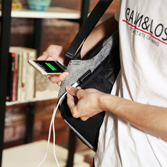 New Anti-thief Fashion USB charging Backpack For Men - bagsstore-us