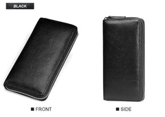 Genuine Long Leather Unisex Wallet - bagsstore-us