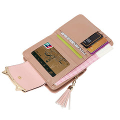 Korean Style Slim Mini Wallet with a Cute Cat For Women - bagsstore-us