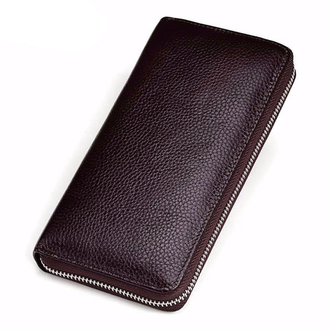 Genuine Long Leather Unisex Wallet - bagsstore-us