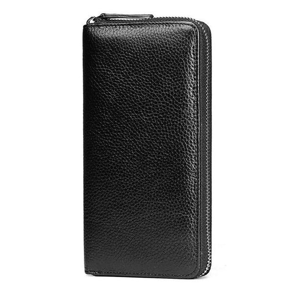 Genuine Long Leather Unisex Wallet - bagsstore-us