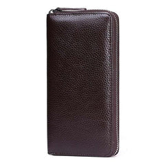 Genuine Long Leather Unisex Wallet - bagsstore-us