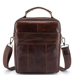 Men's Oil Waxed Genuine Leather Messenger Cross body Bag Briefcase - bagsstore-us