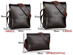 Leather Men Bag Casual Business Leather Cross body Messenger Bag Comes in 3 sizes - bagsstore-us