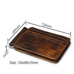 Retro Genuine Leather Money Clips Wallet for Men - bagsstore-us