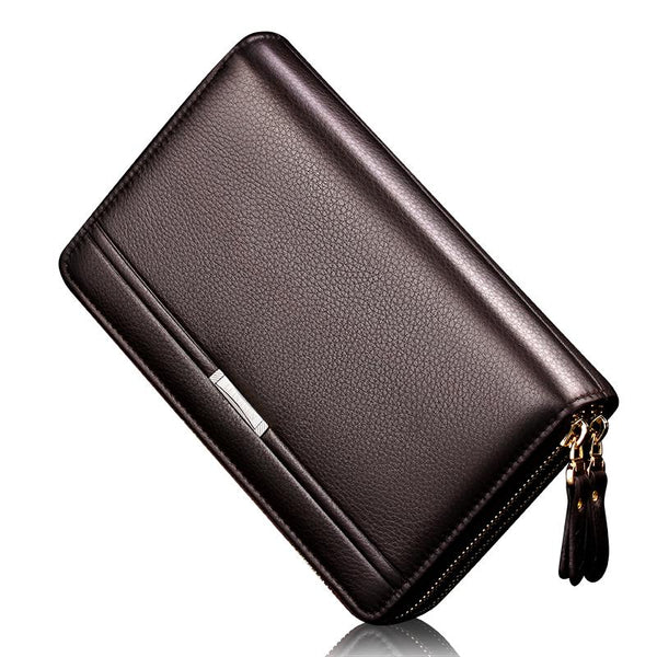 Men's Business Long wallets with coin pocket & long zipper - bagsstore-us