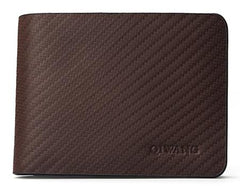 Men's Luxury Leather Wallet with Carbon Pattern 2017 - bagsstore-us