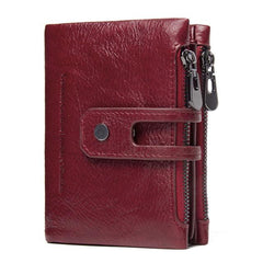 Real Leather for real Men, Small Wallet with Zipper & Hasp - bagsstore-us