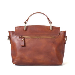 Luxurious Full Grain Leather Women Handbag - bagsstore-us