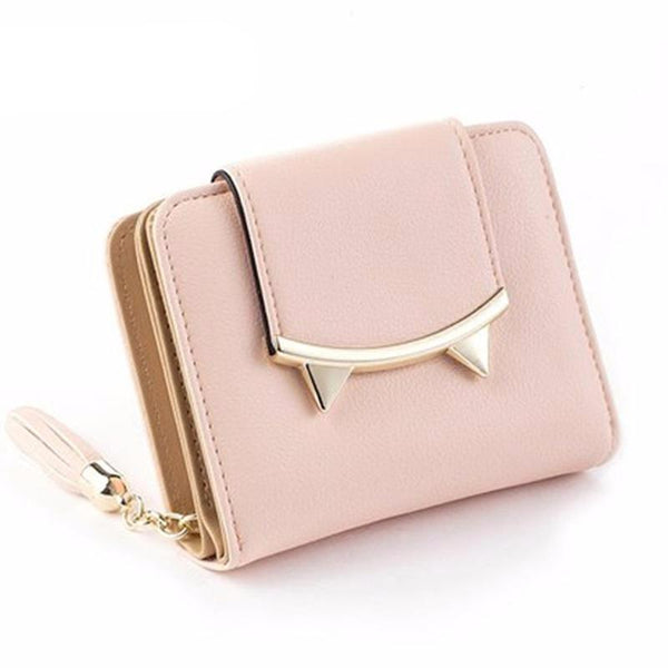 Korean Style Slim Mini Wallet with a Cute Cat For Women - bagsstore-us