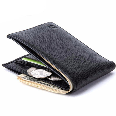 Minimalist Vintage Designed Genuine Leather Men's Slim Thin Mini Wallet - bagsstore-us