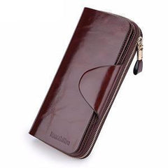 Luxury Elegant Genuine Leather Zip Wallet/Purse For Women - bagsstore-us