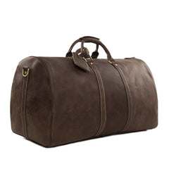 Men's Large Vintage Retro Genuine Leather Duffel Travel Bag - bagsstore-us